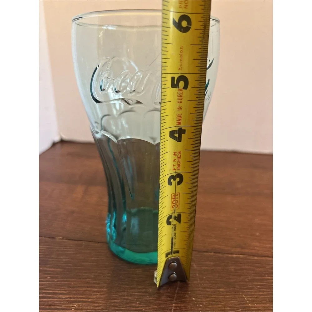 Libbey Glass 16 Oz Flat Tumbler Coca Cola Genuine Green 6